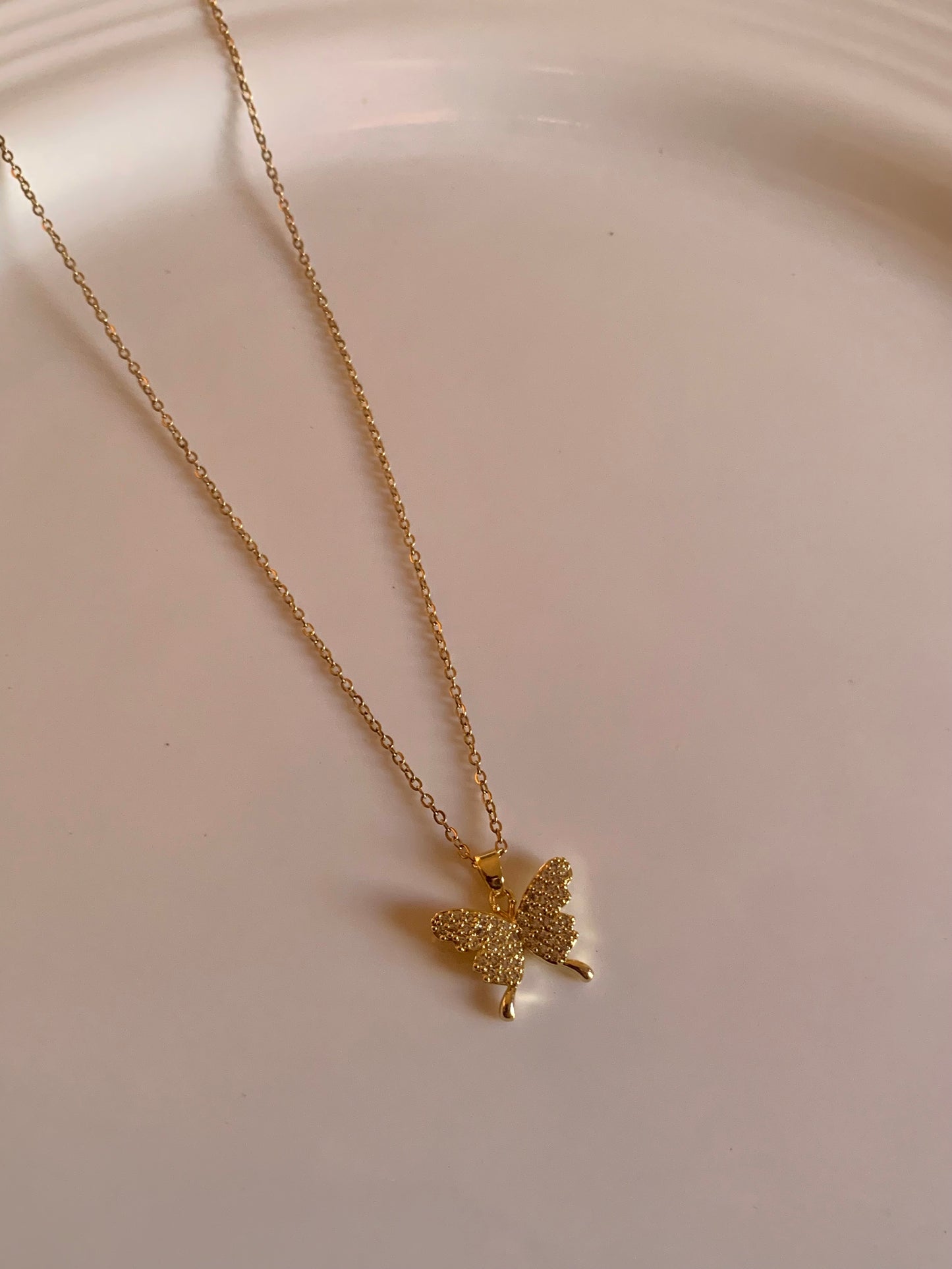 Golden butterfly necklace