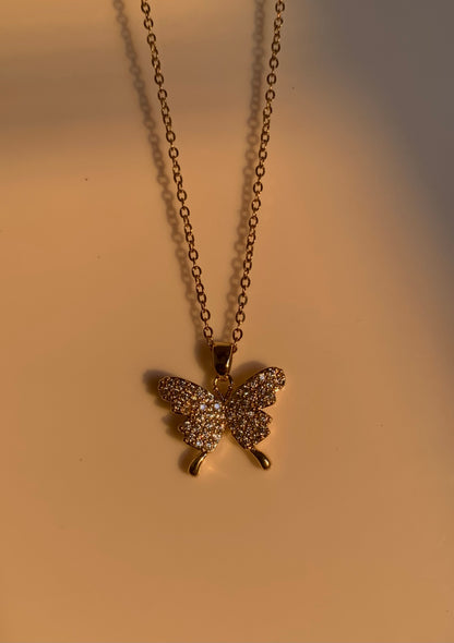 Golden butterfly necklace